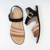 Earth Tones Black Comfort Sandals
