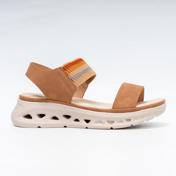 Stretch Strap Comfort - Camel Wedge Sandal