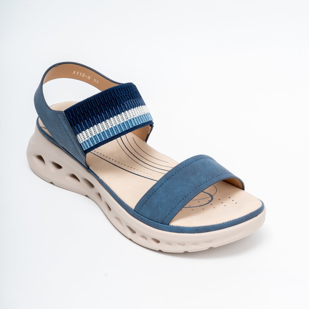 Stretch Strap Comfort - Blue Wedge Sandal - view 2