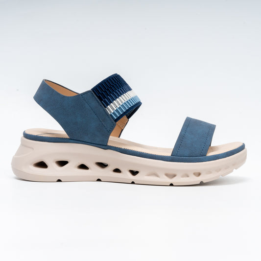 Stretch Strap Comfort - Blue Wedge Sandal
