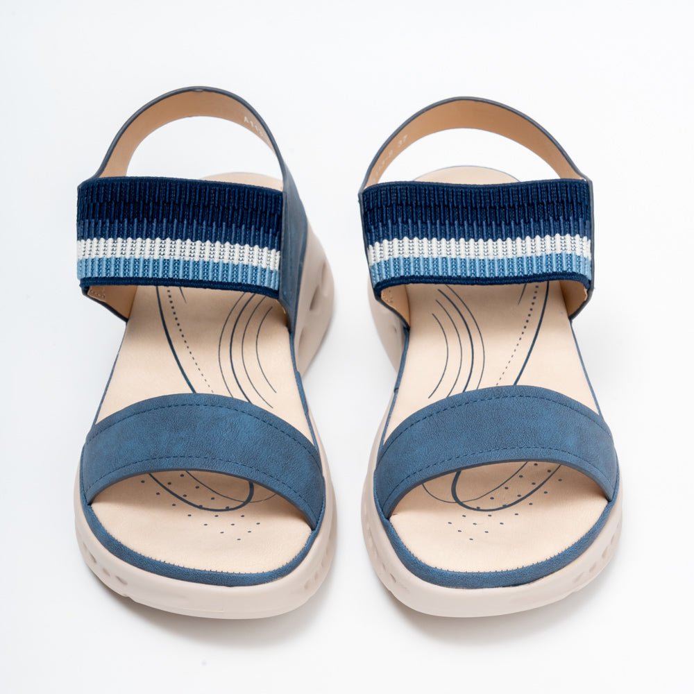 Stretch Strap Comfort - Blue Wedge Sandal - view 3