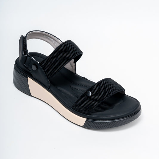 Bloom Waves - Black Casual Sandal