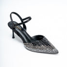 Noirelle Crystal Embellished Slingback Heels - Black - view 2