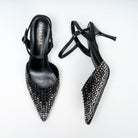 Noirelle Crystal Embellished Slingback Heels - Black - view 5