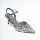 Noirelle Crystal Embellished Slingback Heels - Gun Metal - view 2