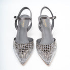 Noirelle Crystal Embellished Slingback Heels - Gun Metal - view 4