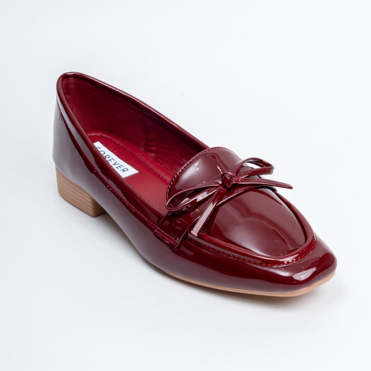 Glossy Grace - Maroon Casual Loafers