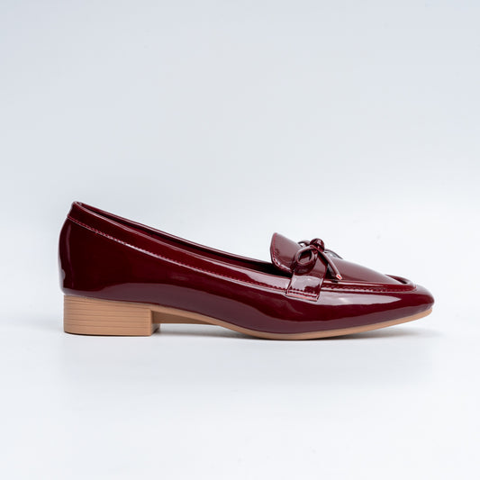 Glossy Grace - Maroon Casual Loafers