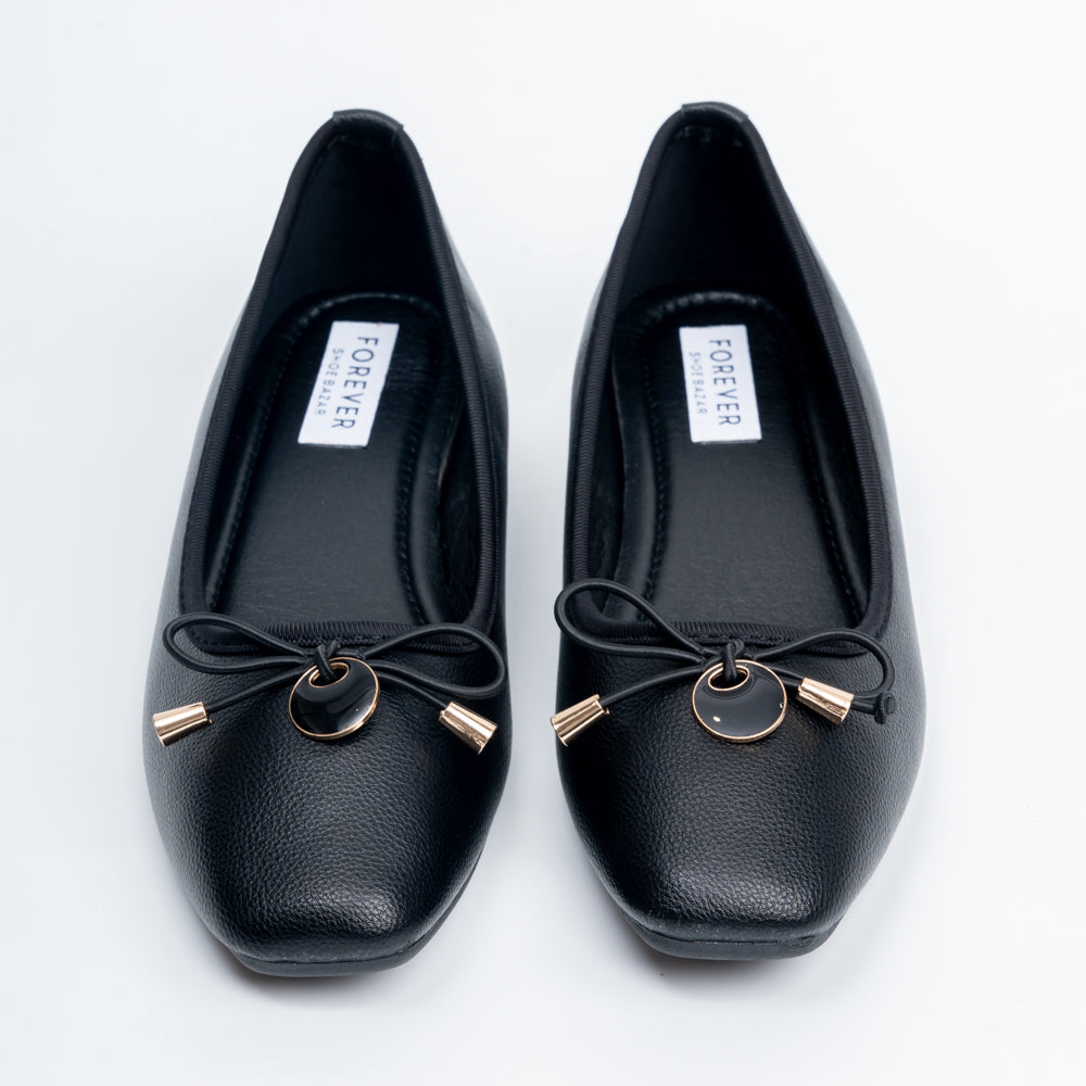 Ebony Elegance - Black Casual Flats - view 3