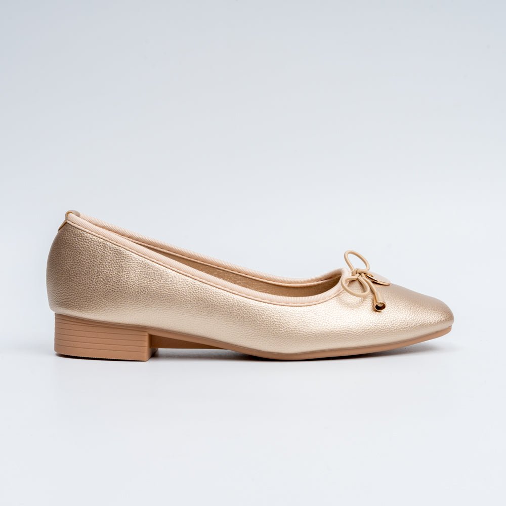 Ebony Elegance -Gold Casual Flats - view 2