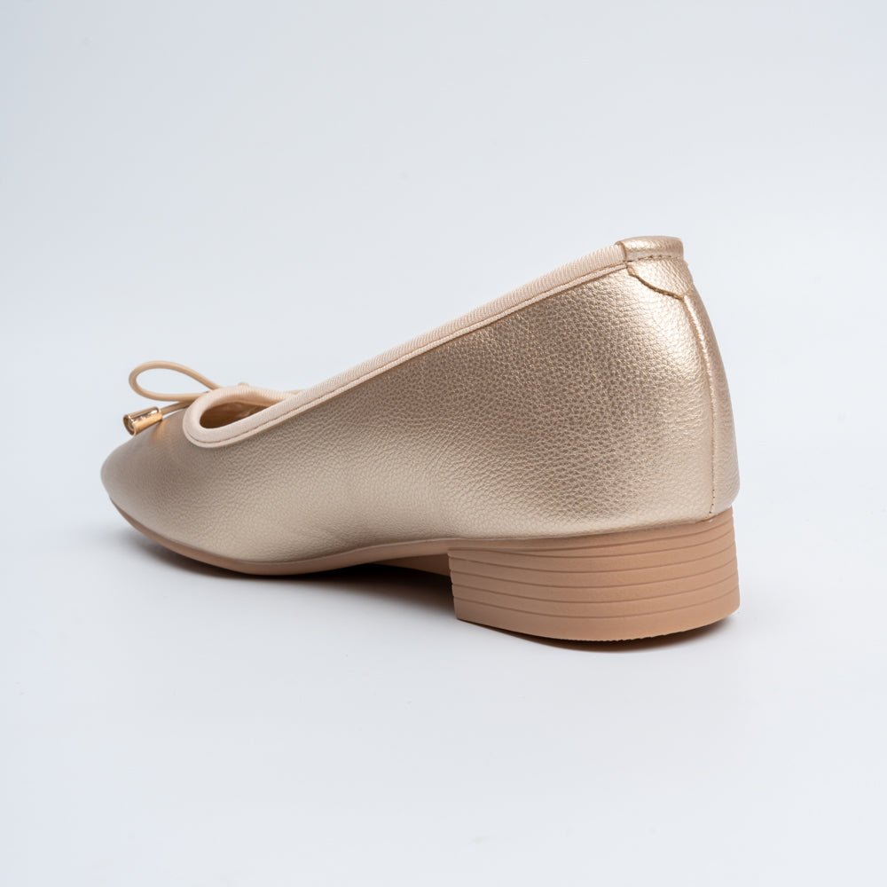 Ebony Elegance -Gold Casual Flats - view 6
