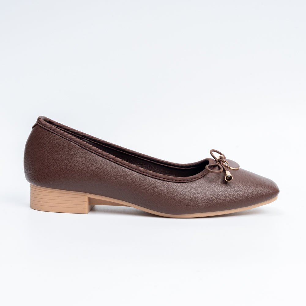 Ebony Elegance - Brown Casual Flats - view 2