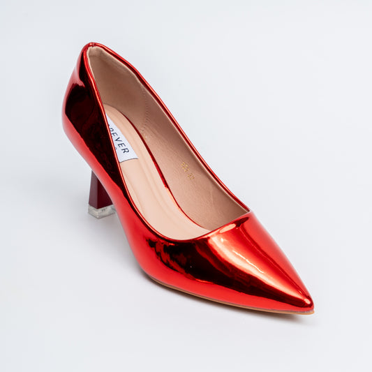 Mirror Muse - Red Metallic Pumps
