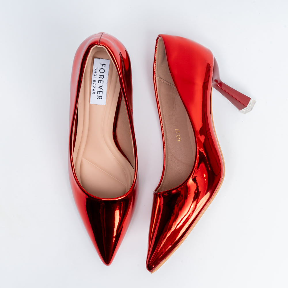 Mirror Muse - Red Metallic Pumps - view 6