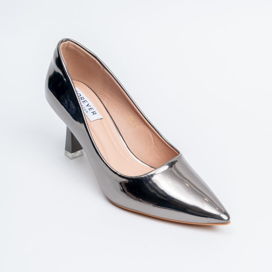 Mirror Muse - Gun Metal Metallic Pumps