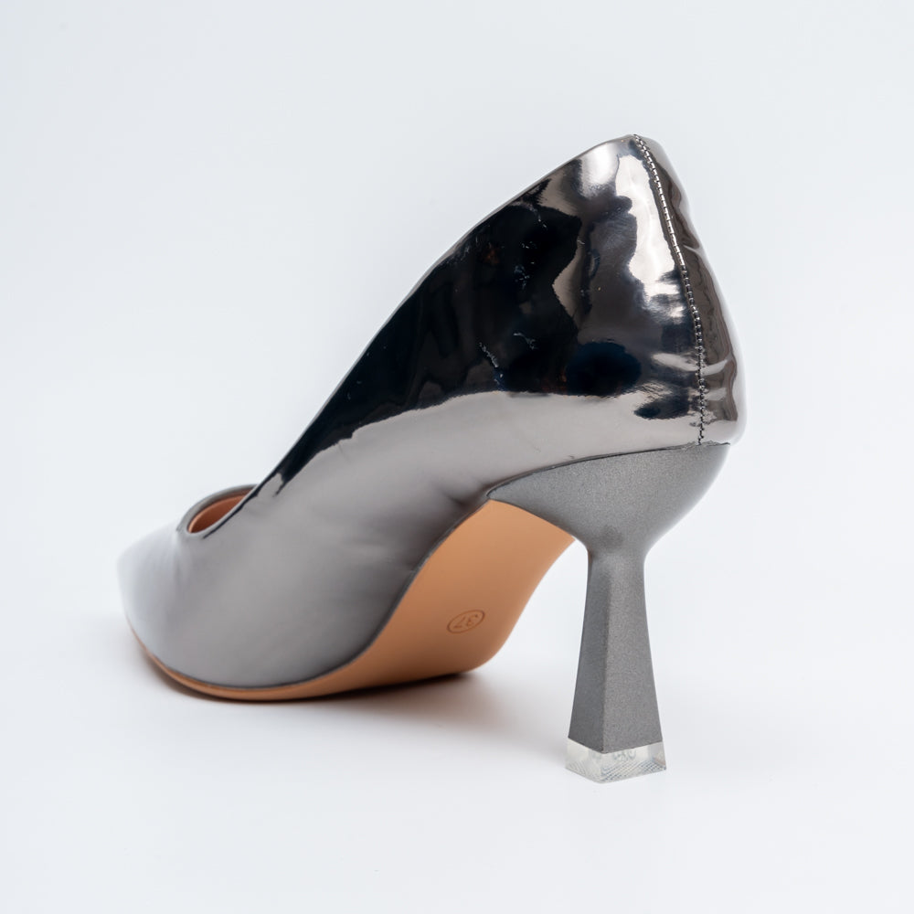 Mirror Muse - Gun Metal Metallic Pumps - view 6