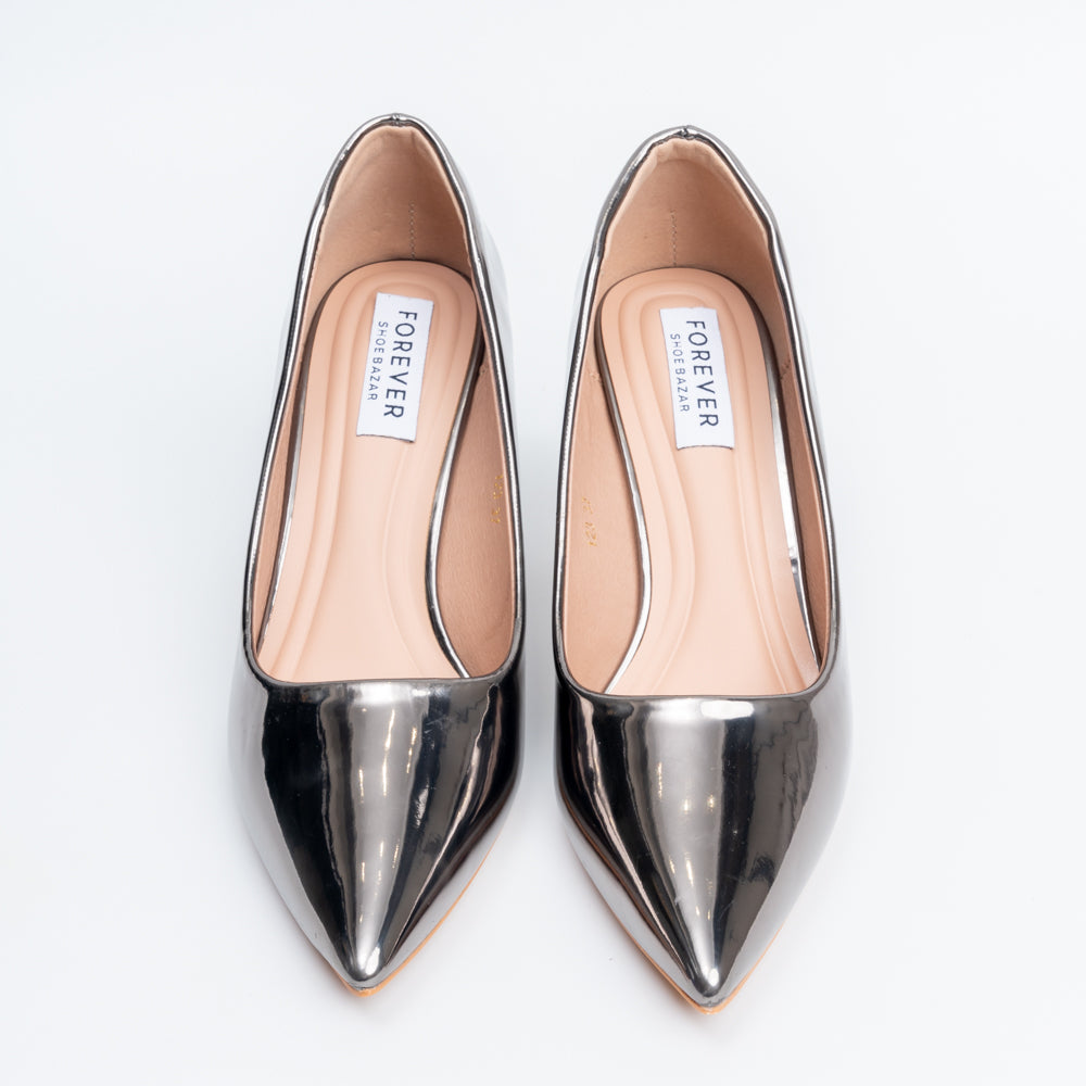Mirror Muse - Gun Metal Metallic Pumps - view 4