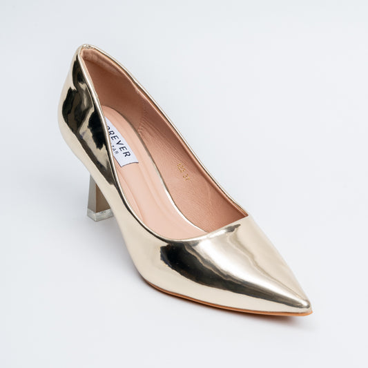 Mirror Muse - Gold Metallic Pumps