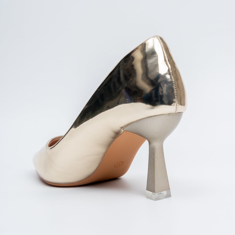 Mirror Muse - Gold Metallic Pumps - view 6