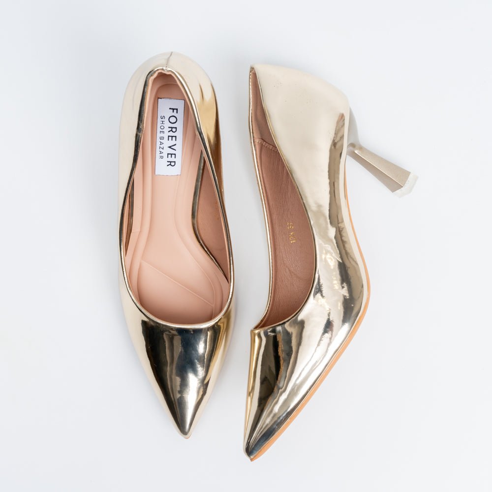 Mirror Muse - Gold Metallic Pumps - view 5