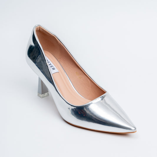 Mirror Muse - Silver Metallic Pumps