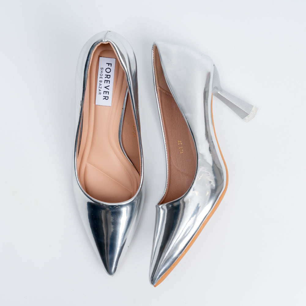 Mirror Muse - Silver Metallic Pumps - view 5