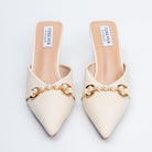 Pearl Embellished - Beige Mules - view 4