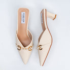 Pearl Embellished - Beige Mules - view 5
