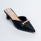 Pearl Embellished - Black Mules - view 3