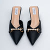 Pearl Embellished - Black Mules