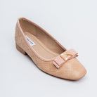 The Quilted Charm - Khaki Flat Ballerinas - view 3