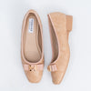 Quilted Charm - Khaki Flat Ballerinas
