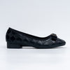 Quilted Charm - Black Flat Ballerinas