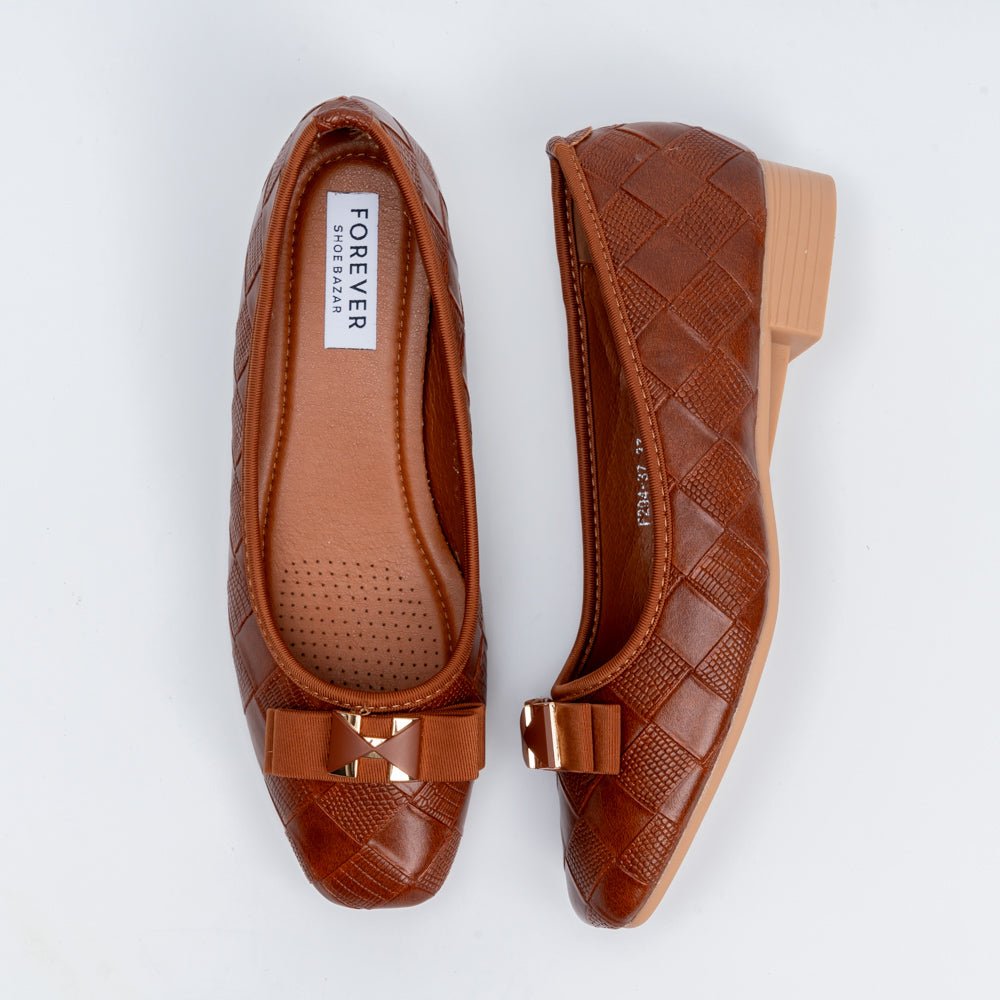 The Quilted Charm - Brown Flat Ballerinas - view 5