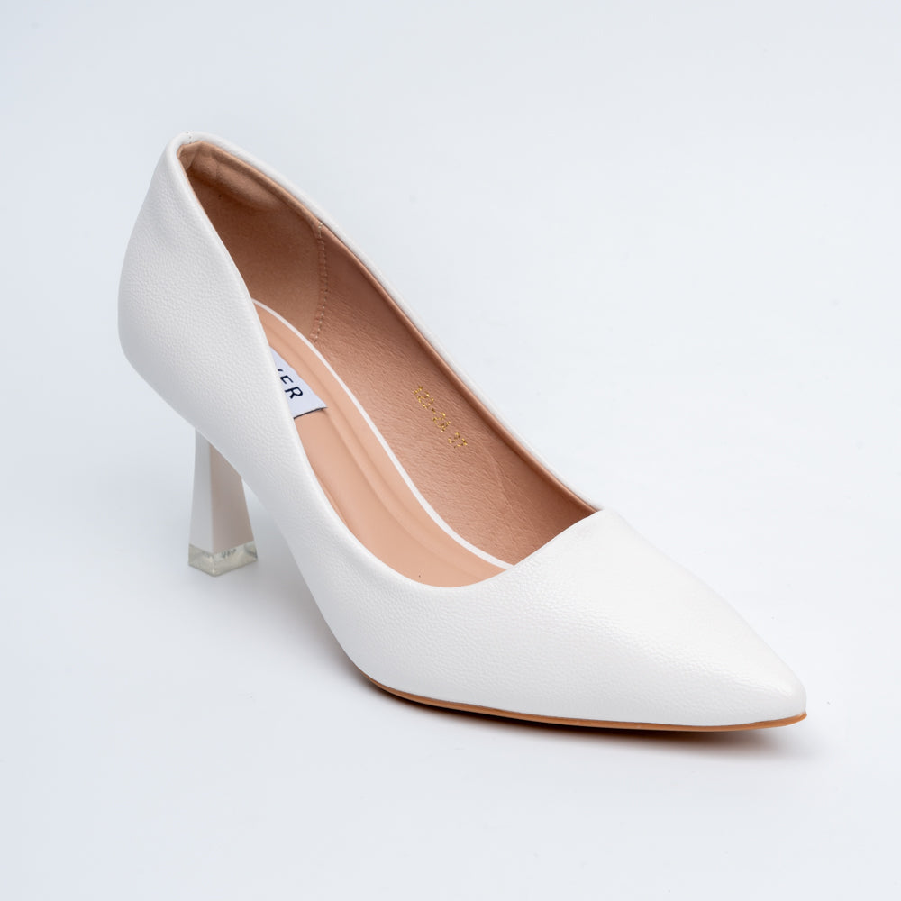 The Sculpted - White Casual Heel - view 3