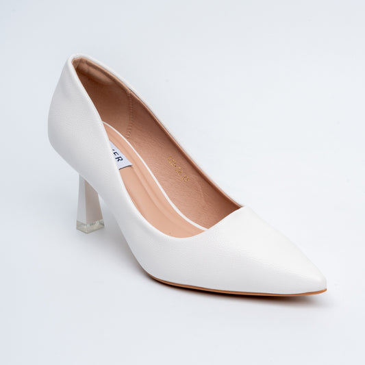 The Sculpted - White Casual Heel