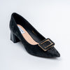 The Gianna Modern - Black Block Heel Pumps