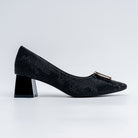 The Gianna Modern - Black Block Heel Pumps - view 2