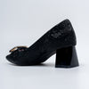 The Gianna Modern - Black Block Heel Pumps