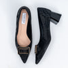 The Gianna Modern - Black Block Heel Pumps