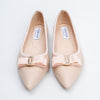The Bella Bow - Khaki Flat Ballerinas
