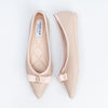 The Bella Bow - Khaki Flat Ballerinas