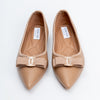 The Bella Bow - Khaki Flat Ballerinas