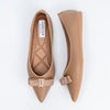 The Bella Bow - Khaki Flat Ballerinas