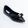 The Bella Bow - Black Flat Ballerinas