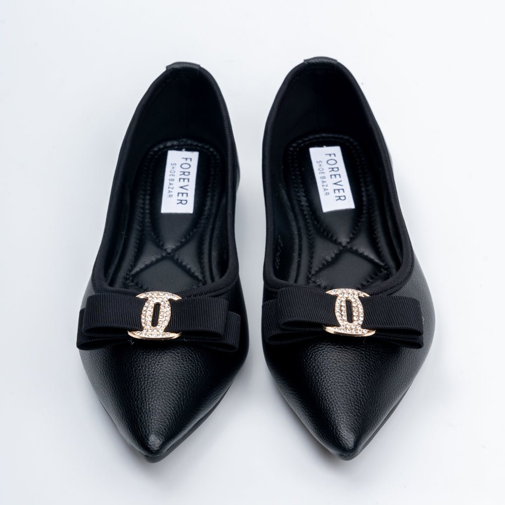 The Bella Bow - Black Flat Ballerinas - view 4