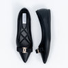 The Bella Bow - Black Flat Ballerinas