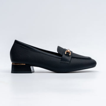 Textures Tales - Black Casual Loafers
