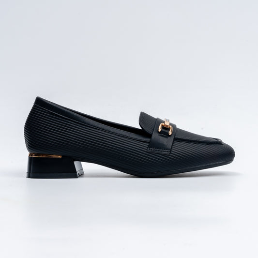 Textures Tales - Black Casual Loafers