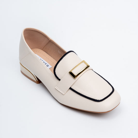 Two-Tone Trim - Beige Casual Loafer